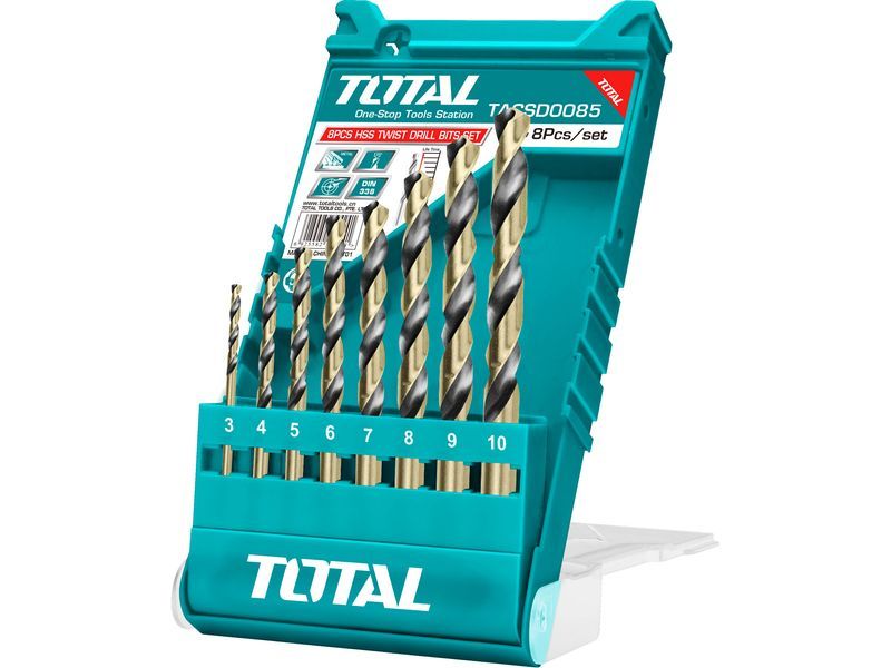 Bor for metall, sett med 8 stk, HSS Bor for metall, sett med 8 stk, HSS