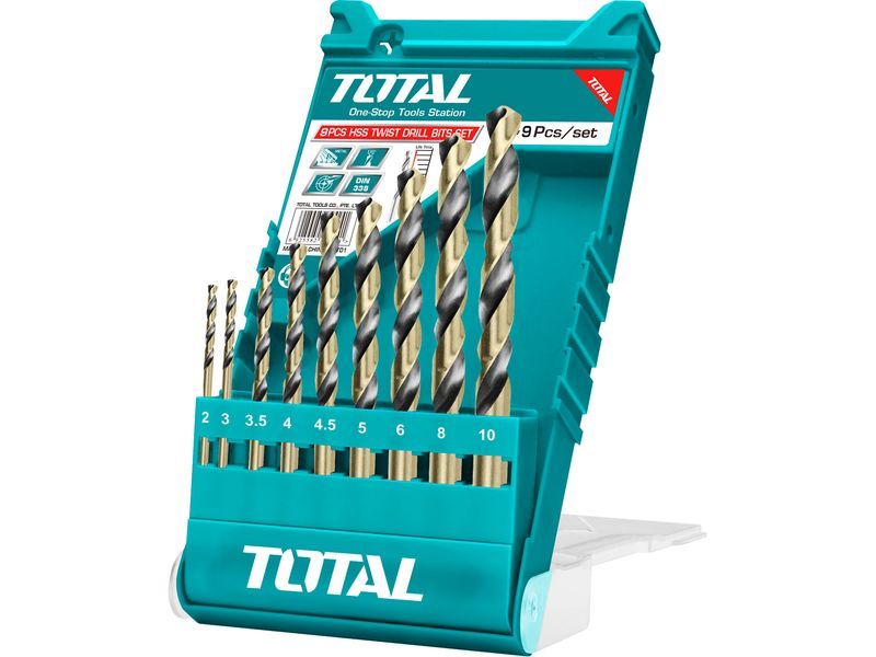 Bor for metall, sett med 9 stk, HSS, HSS Bor for metall, sett med 9 stk, HSS, HSS